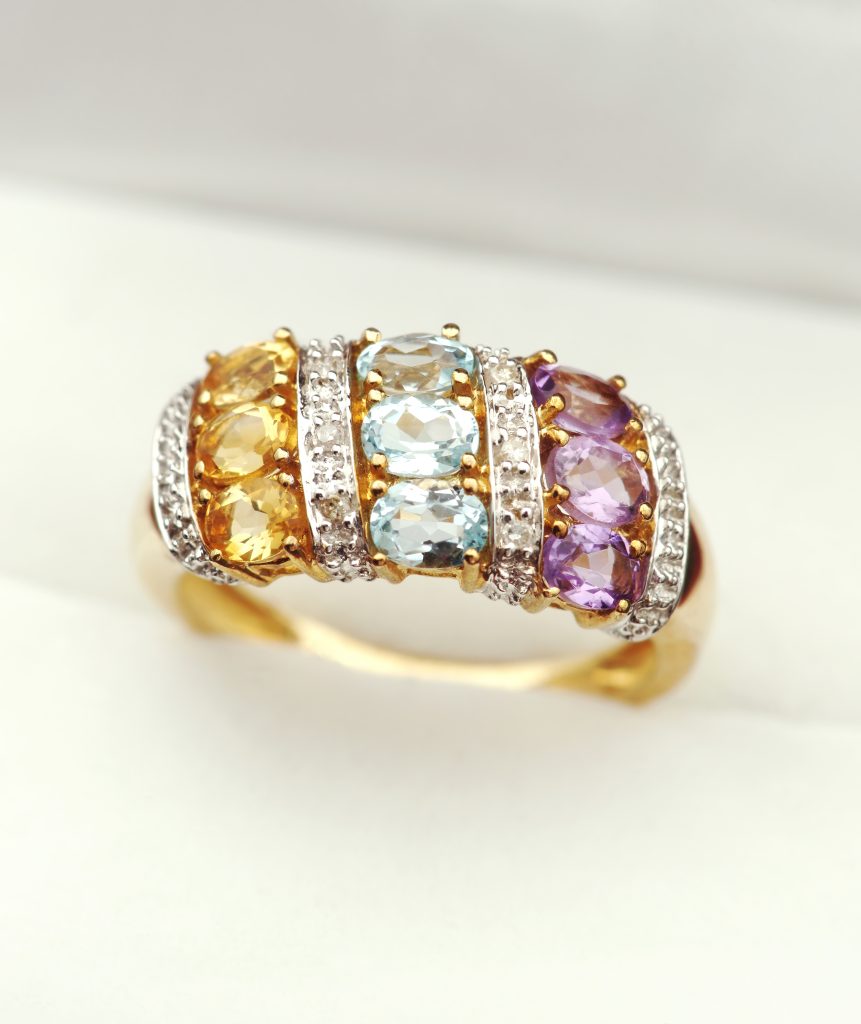 coloured gemstones ring southport